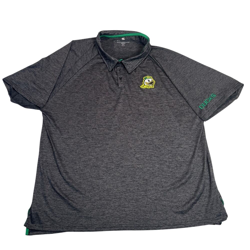 Men's Colosseum Heathered Black Oregon Ducks Big & Tall Down Swing Polo 2XL